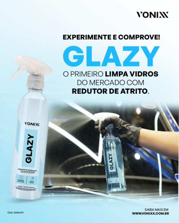 Glazy Limpador de Vidros 4 em 1 Com Redutor de Atrito 500ml